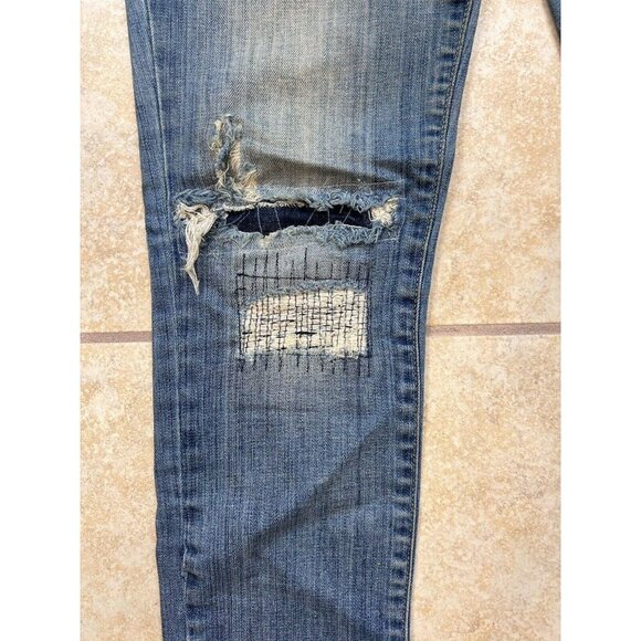 Taverniti SO Jeans Womens 27 Low Rise Distressed Embroidered Skinny Denim Pants - Picture 12 of 16